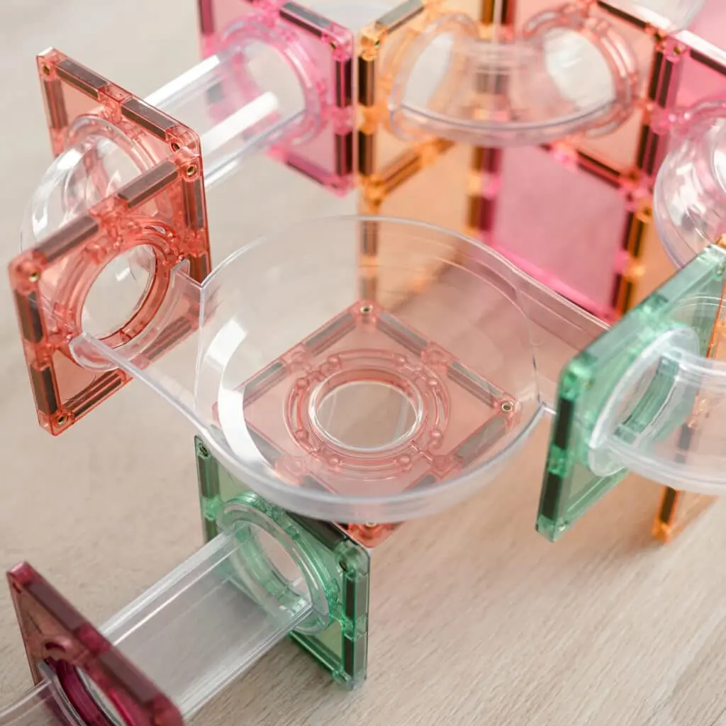 CONNETIX Pastel Ball Run Expansion Pack - 80 Pieces Close Up