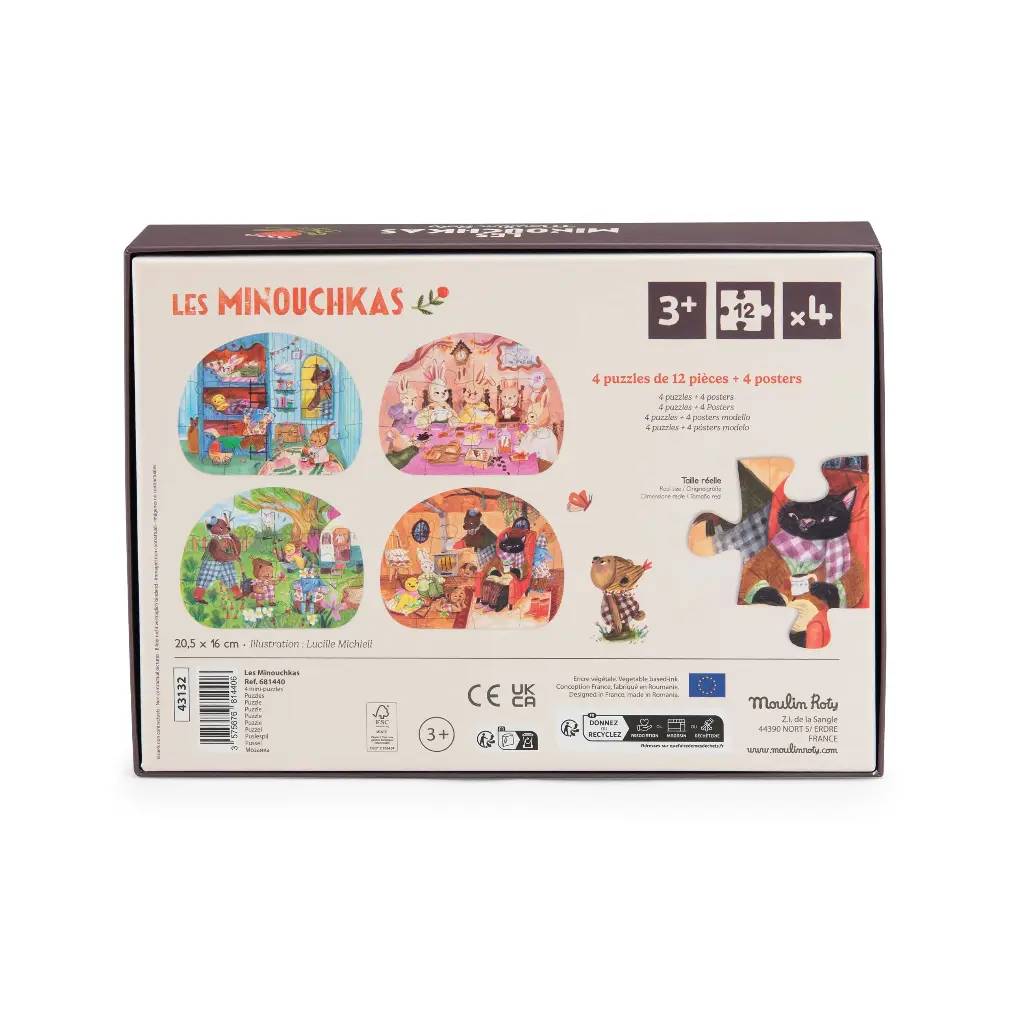 Les Minouchkas - 4 Mini Puzzles A Beautiful Day back.webp