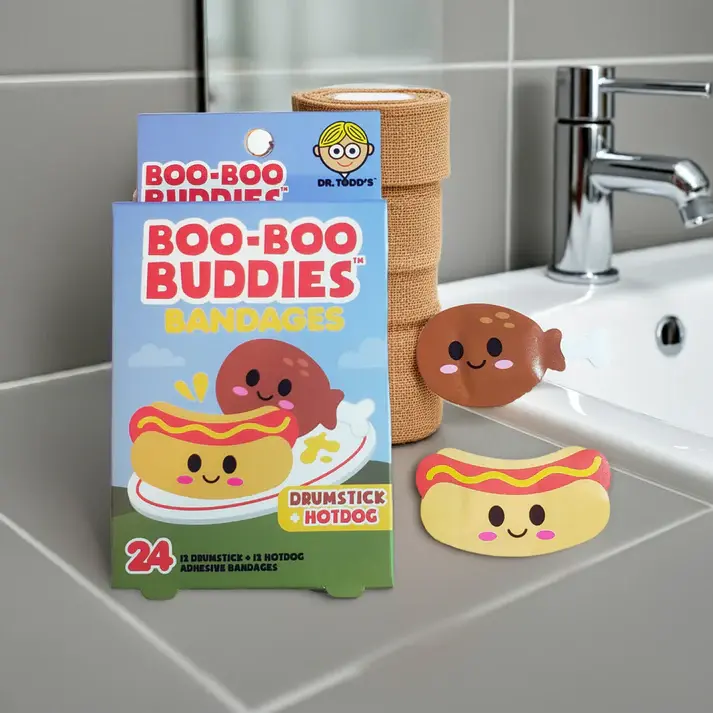 boo-boo-buddies-drumstick-hotdog-bandages-box-display-bathroom-counter.webp