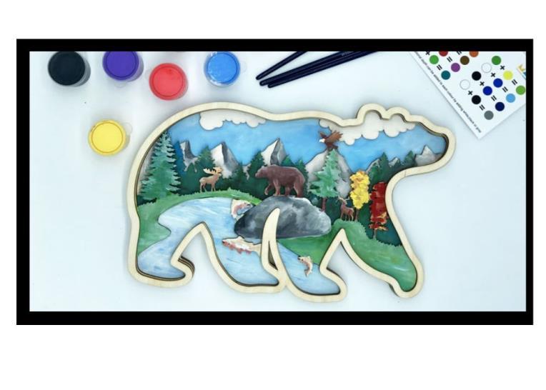 3D Bear Art Kit - Laser Cut