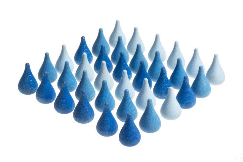 Wood Mandala Raindrops 36 pcs (Blues)