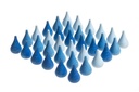 Wood Mandala Raindrops 36 pcs (Blues)