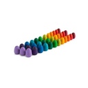 Wood Mandala Rainbow Eggs, 36pcs