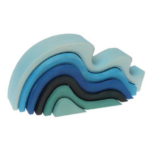Water Waves - Medium, Blue, 6pcs