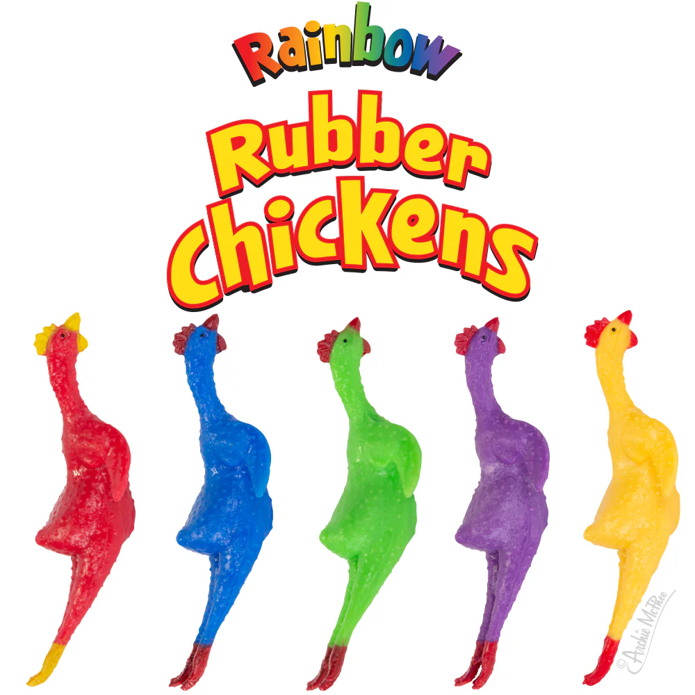 Rainbow Rubber Chickens