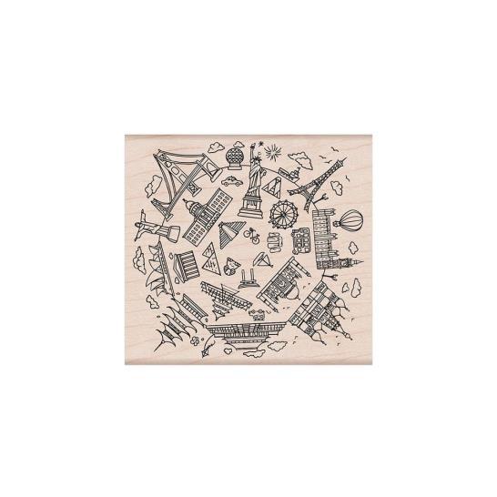 Architectural Wonders of the World Rubber Stamp