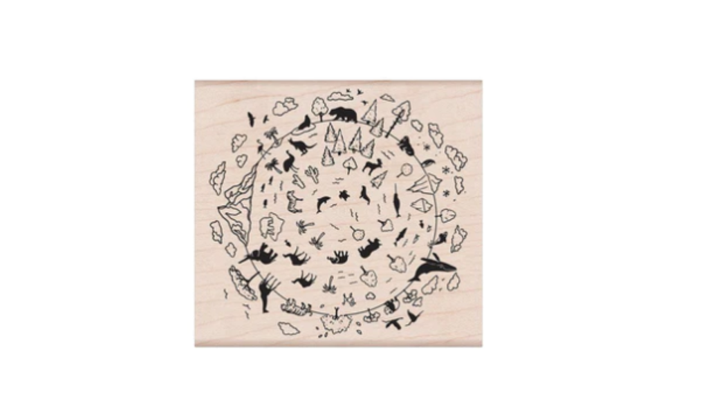 Natural Wonders of the World Rubber Stamp