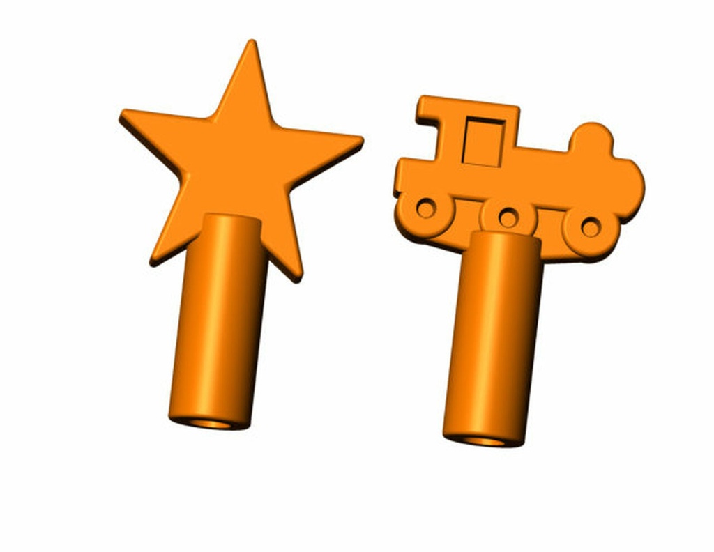 Orange Shapes Pencil Topper - Chew STIXX