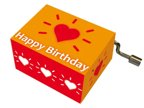 Music Box - Heart with Aureola - Happy Birthday
