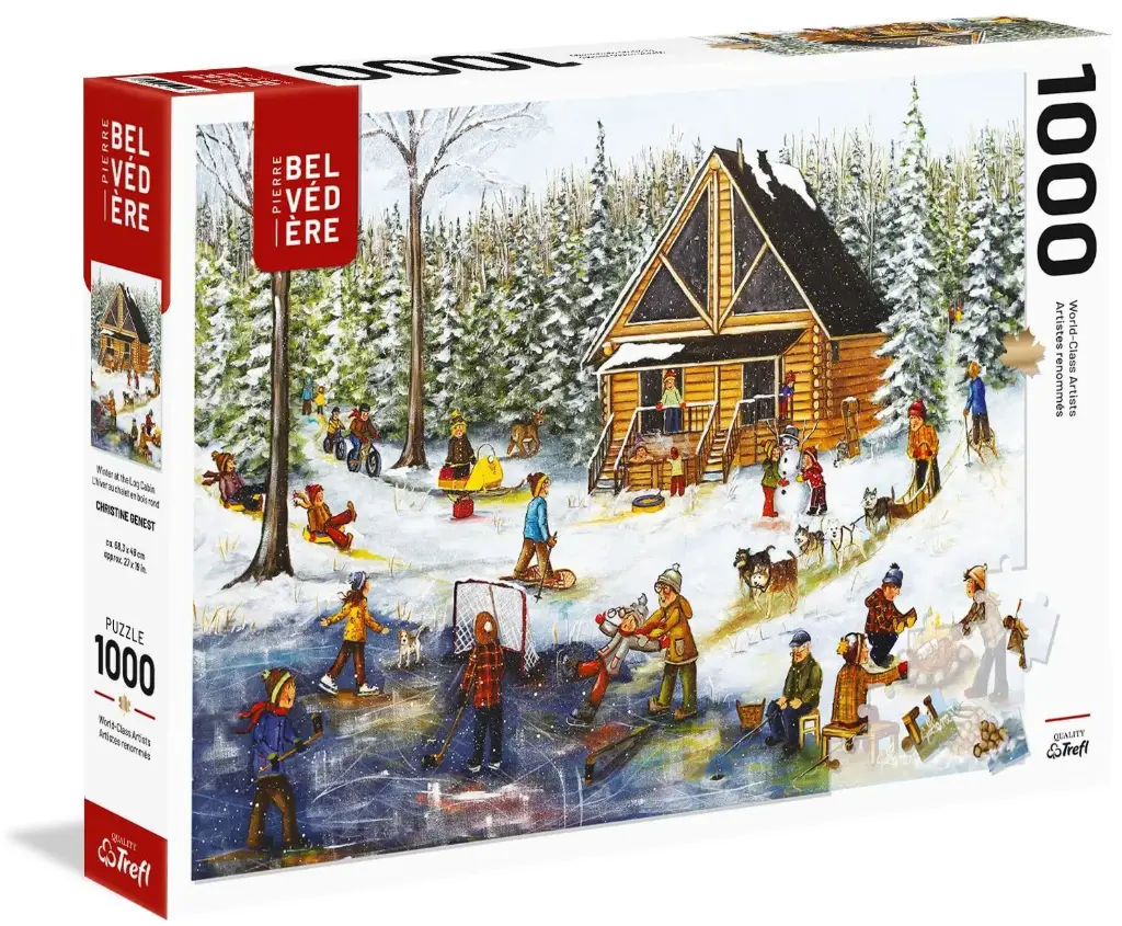 1000pc Winter at the Log Cabin