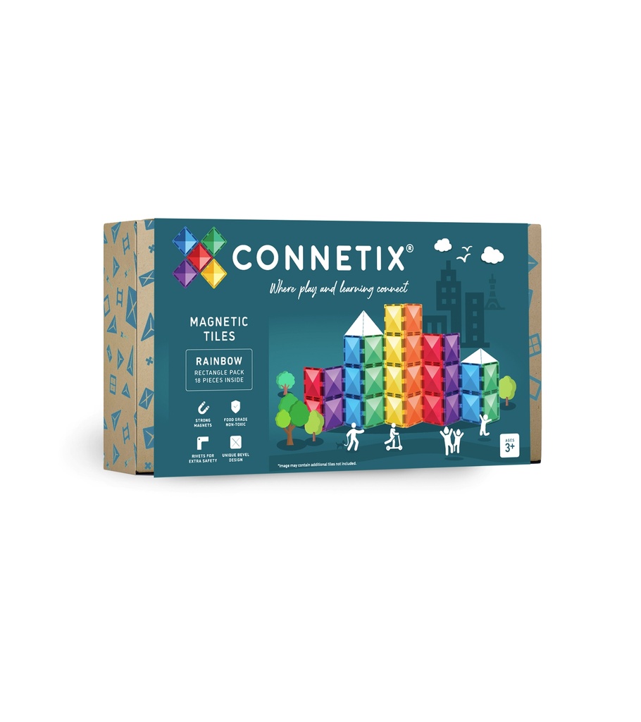 CONNETIX Rainbow Rectangle Pack - 18 Pieces