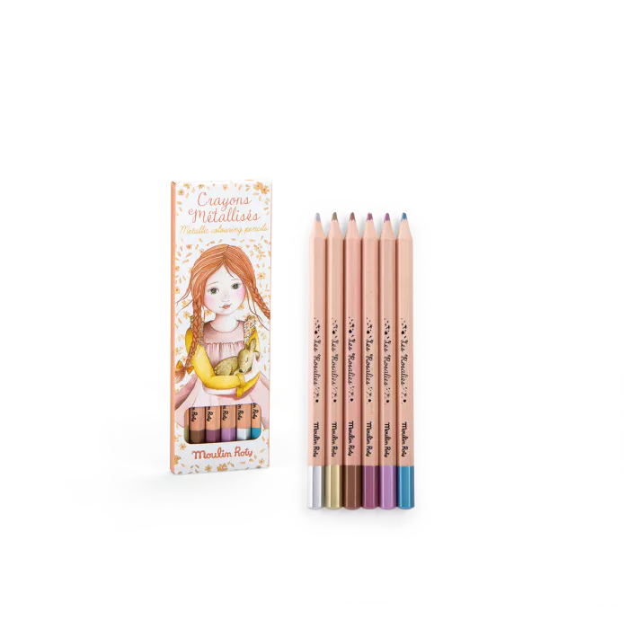 6 Metallic Colouring Pencils