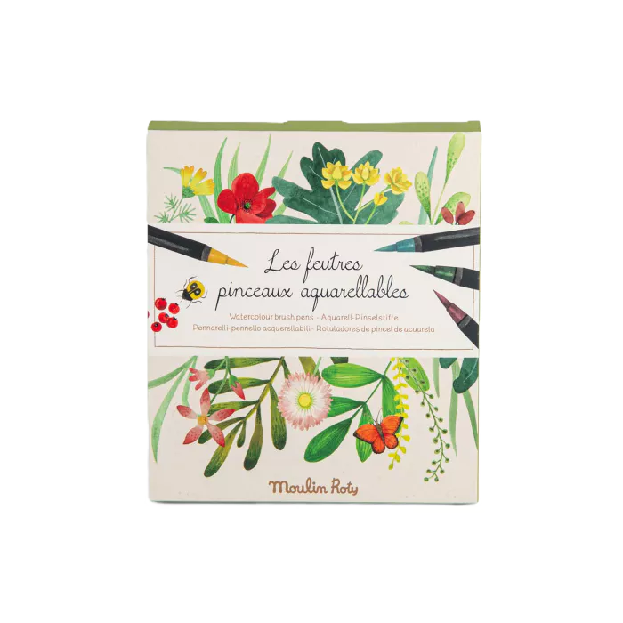 12 Watercolour Brush Pens - Moulin Roty