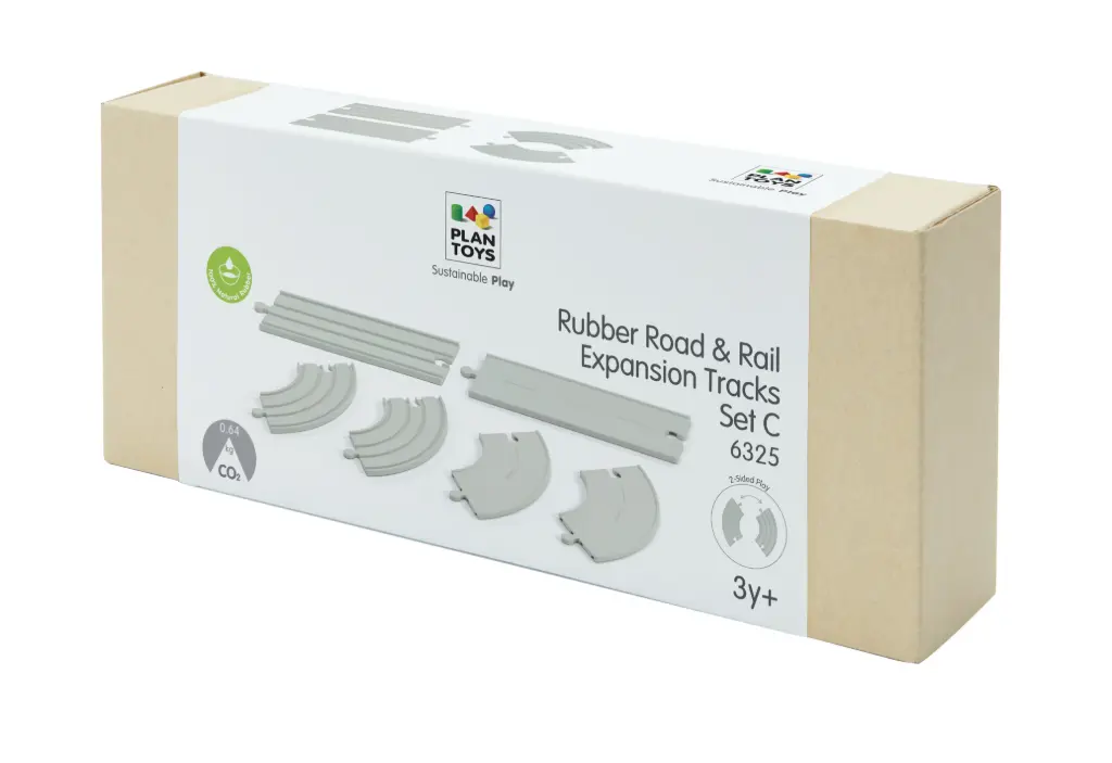 Rubber Road and Rail Extension Tracks C - Plan Toys  