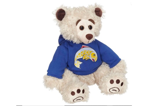 [14962] 10" Mokey Bear with Salmon Hoodie
