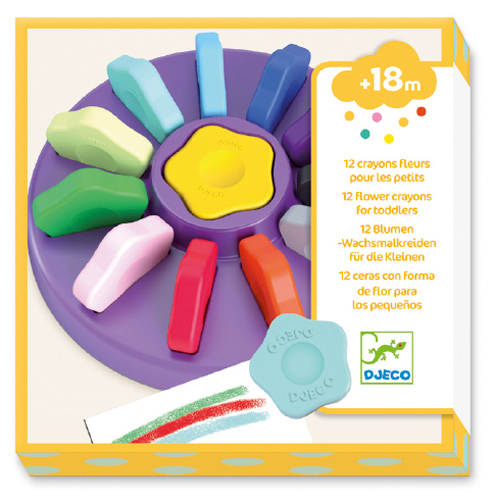 [11789] 12 Flower Crayons for Toddlers