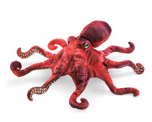 [3646] Red Octopus Puppet