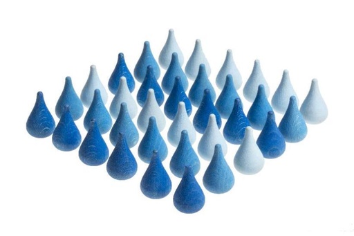 [1944] Wood Mandala Raindrops 36 pcs (Blues)