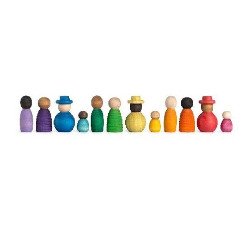 [13473] Wood Together Coloured Nins - 12pcs