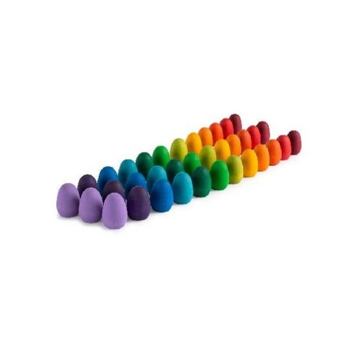 [13472] Wood Mandala Rainbow Eggs, 36pcs