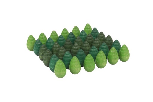 [11527] Wood Mandala Trees - 36pcs, Greens