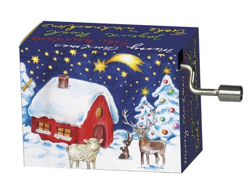[14717] Music Box - Wish You a Merry Christmas with Winter Forest Art