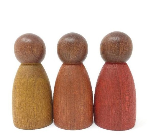 [1847] Nins - Wood Dark Warm Colour, 3pcs