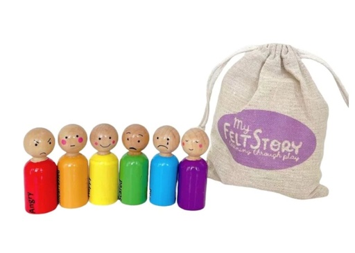 [15510] Rainbow Feeling Peg Dolls, 6 Set