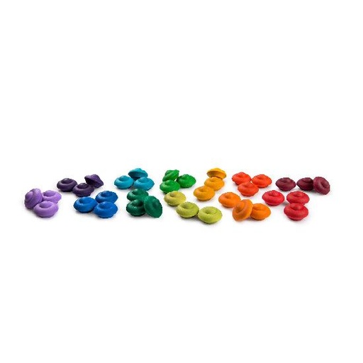 [15467] Wood Mandala Rainbow Flowers 36pcs - 12 Colours