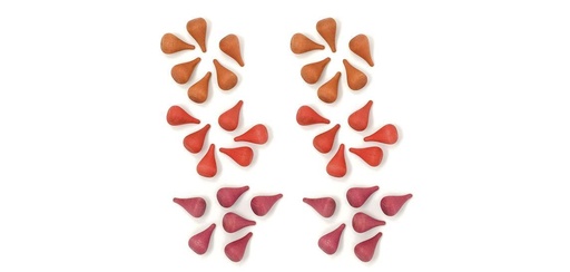 [11143] Wood Mandala Three Fires - 36pcs, Red