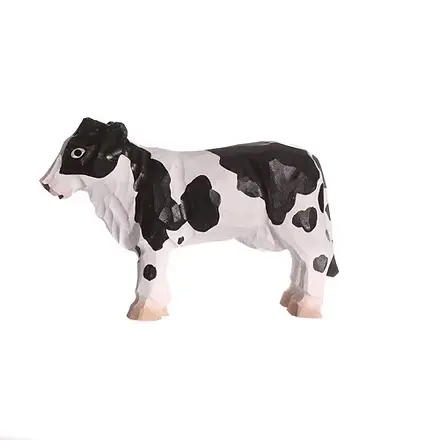 [16851] Black & White Cow Animal Toy - Wooden