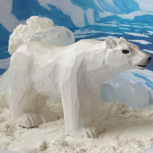[17052] Polar Bear Animal Toy - Wooden