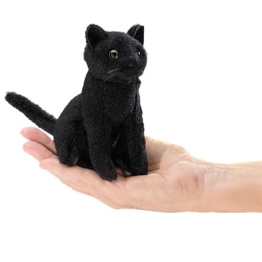 [17183] Mini Black Cat Finger Puppet