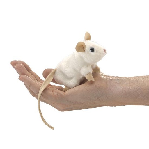 [16340] Mini White Mouse Finger Puppet