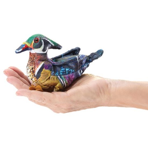 [17185] Mini Wood Duck Finger Puppet