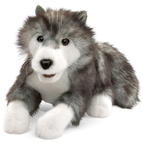 [8893] Timber Wolf Hand Puppet