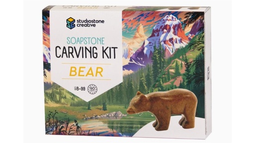 [17127] Bear Soapstone Carving and Whittling