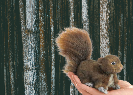 [4861] Mini Red Squirrel Finger Puppet