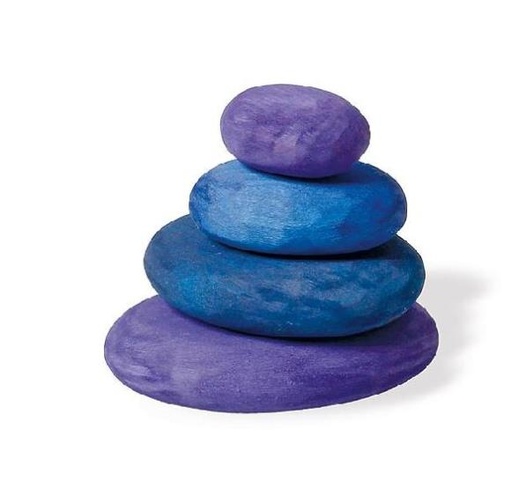 [9092] Wood Dream Pebbles - Violet, 4pcs