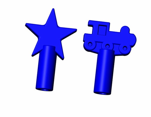 [8717] Blue Mint Shapes Pencil Topper - Chew STIXX