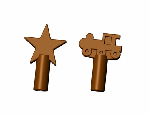 [8715] Chocolate Shapes Pencil Topper  - Chew STIXX