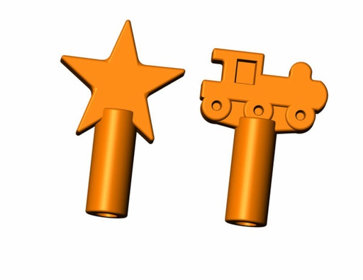 [8718] Orange Shapes Pencil Topper - Chew STIXX