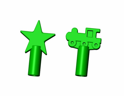 [8713] Spearmint Shapes Pencil Topper - Chew STIXX