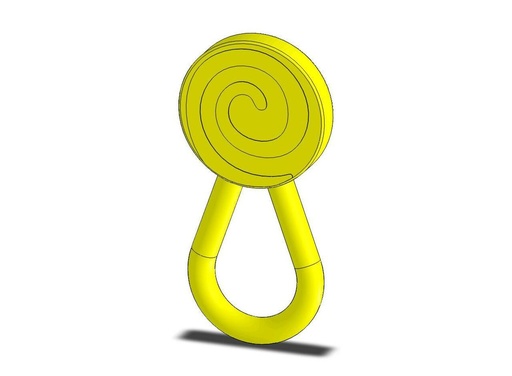 [8705] Swirl Lemon Yellow Chew LOLLI