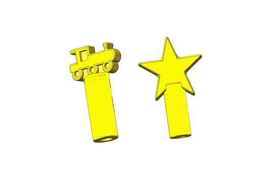 [11133] Yellow Shapes Pencil Topper - Chew STIXX