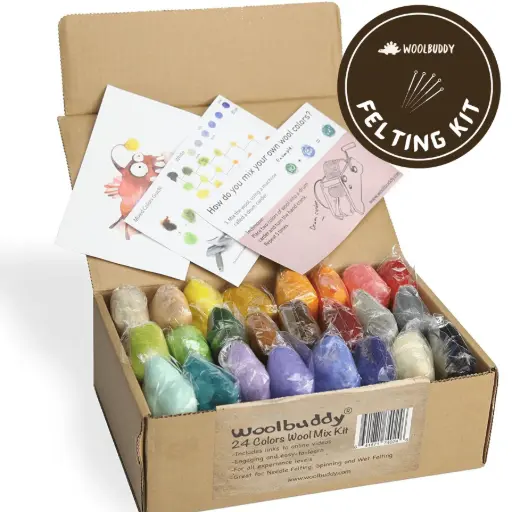 [18118] 24 Colours Eco Wool Roving