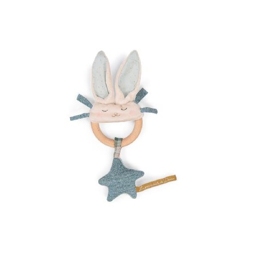 [18154] Rabbit Wooden Ring Rattle
