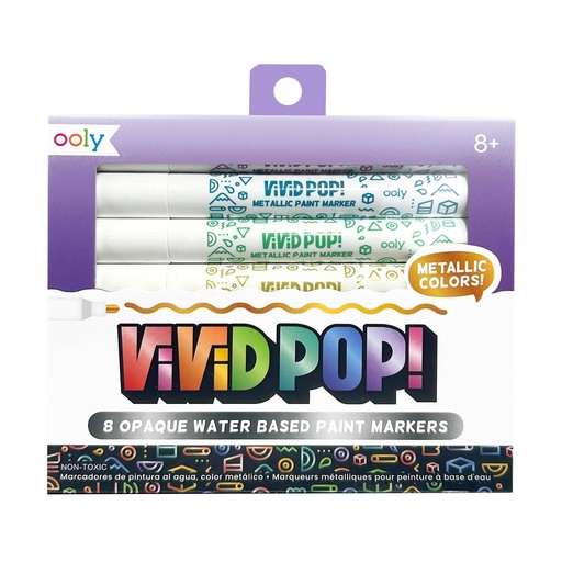 [19290] Vivid Pop! Water-Based Paint Markers: Metallic (Set of 8)