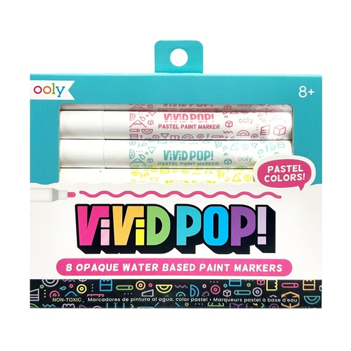 [19292] Vivid Pop! Water-Based Paint Markers: Pastel (Set of 8)