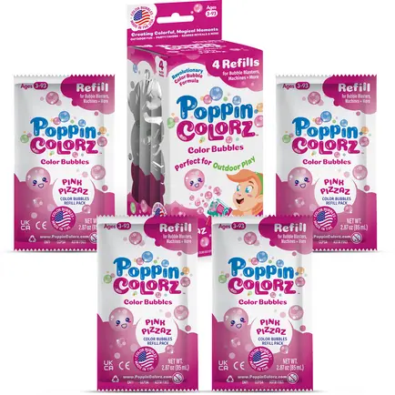 [20001] PoppinColorz Pink Pizzaz Color Bubbles - 4-pack Refills